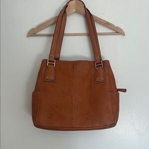 Fossil Tan Leather Shoulder Bag
